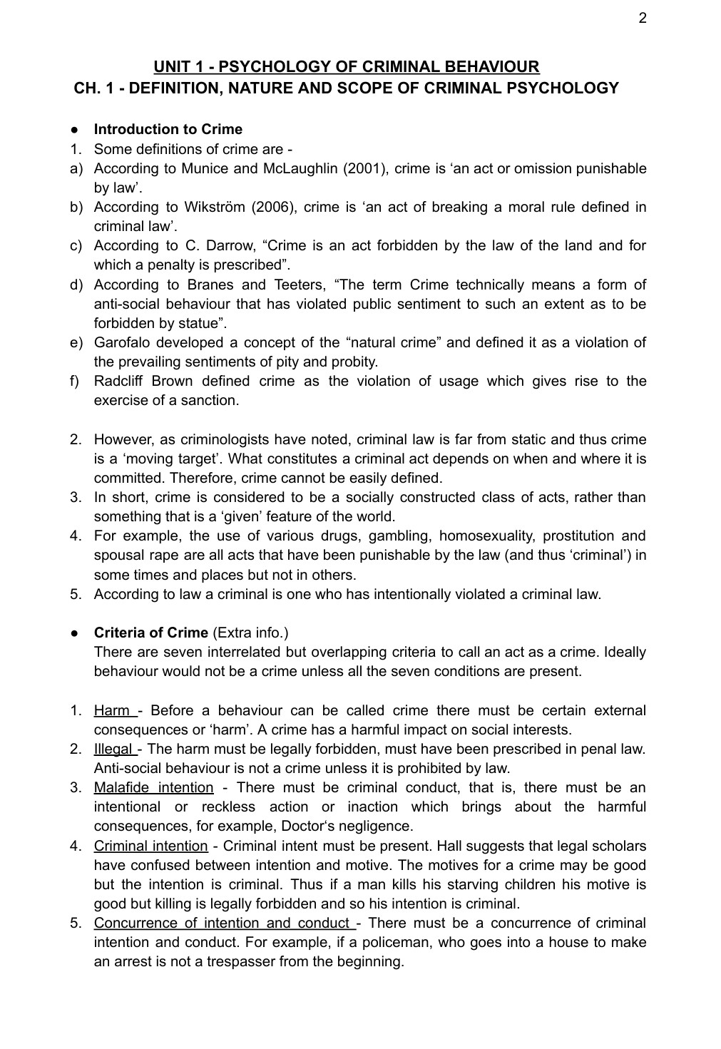 Criminal Behavior Notes Notes.co.ke - Education notes in Kenya